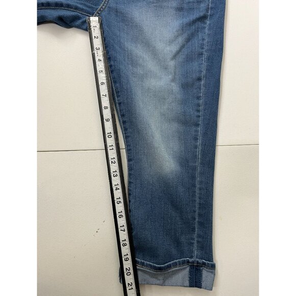 Levis Jeans Womens Size 14 32 Large Mid Rise Capri Denim Pants Stretch Blue Fall - Picture 12 of 16